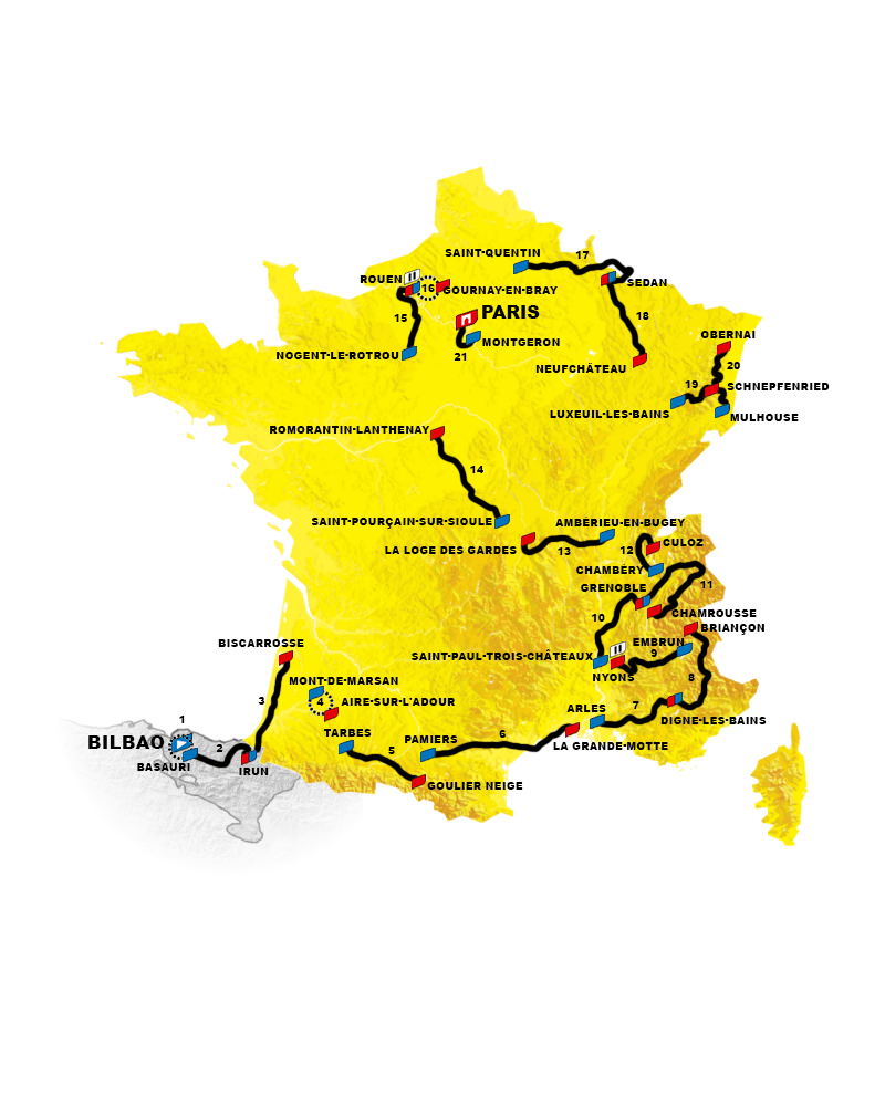 carte de france le gaulois 2023 Concours] Tour De France 2023 - Page 57 - Le Laboratoire À Parcours - Le Gruppetto - Forum De Cyclisme