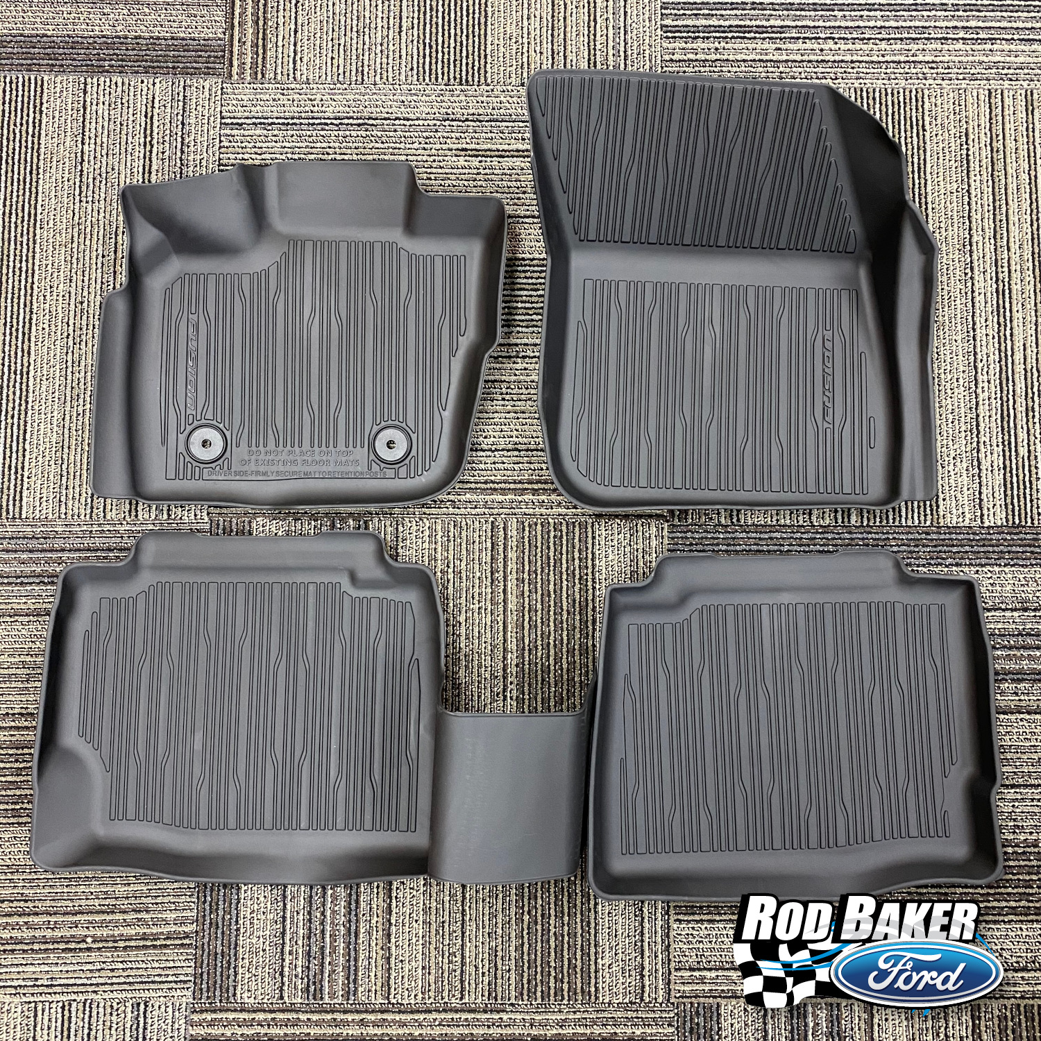 17 thru 20 Ford Fusion OEM Tray Liner Style Molded Black Floor Mats