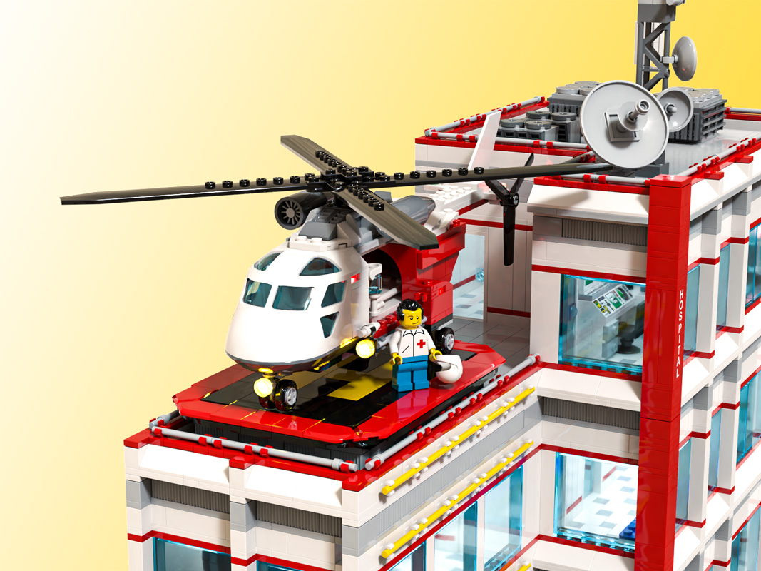 LEGO MOC GENERAL HOSPITAL MOC Modular Building 64x32 by modularbuildingslover Rebrickable