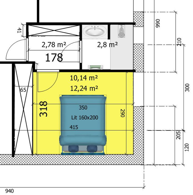 Plan Chambre 12M2 Avec Dressing Freiraum praxis