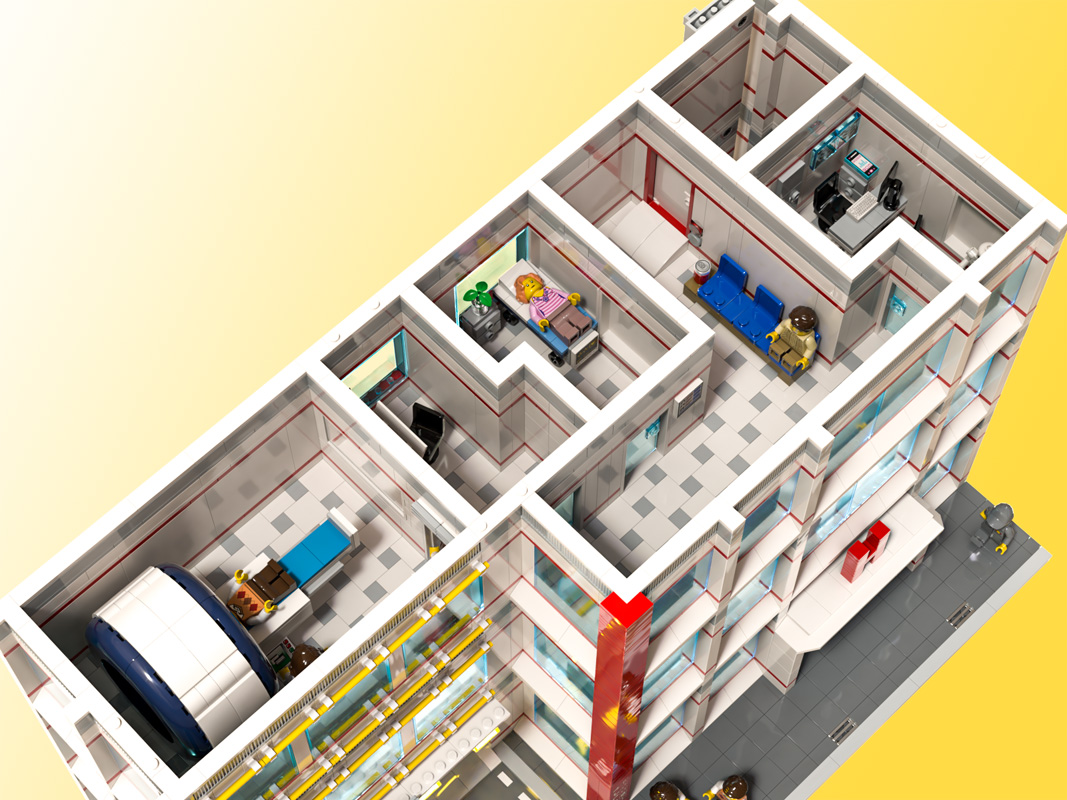 LEGO MOC GENERAL HOSPITAL MOC Modular Building 64x32 by