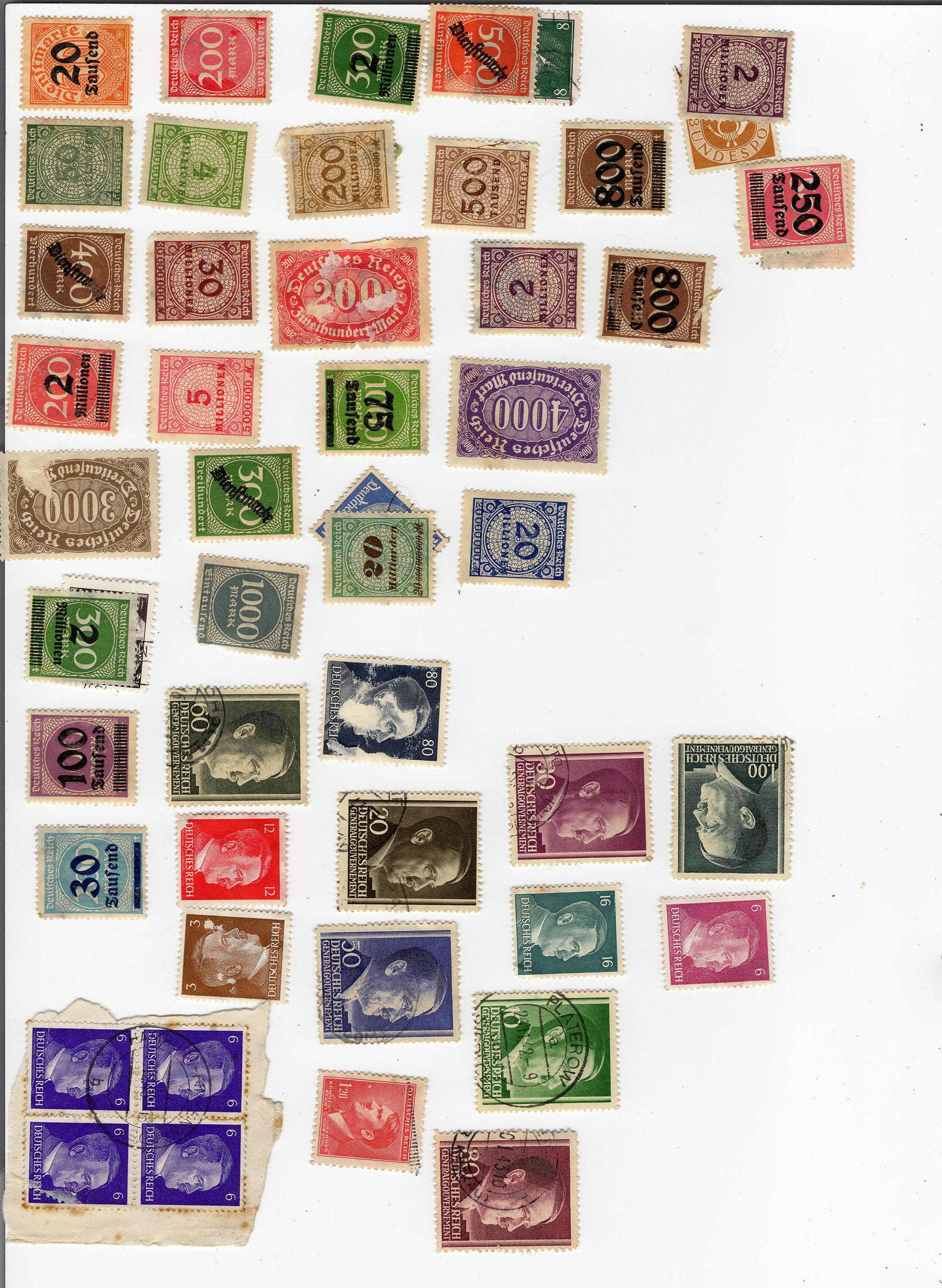 "Deutsches Reich" Diverse Briefmarken gefunden