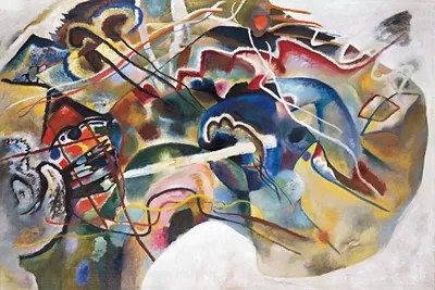 Painting with White Border Art Print by Wassily Kandinsky iCanvas