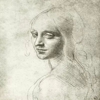 Head of a Girl, 1483 Canvas Print by Leonardo da Vinci