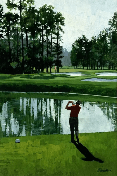 Golf Course 9 Canvas Art Print by William Vanderdasson iCanvas