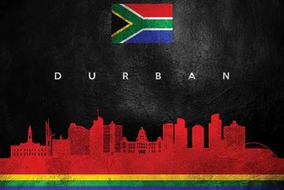 Durban South Africa Skyline Art Print by Adrian Baldovino iCanvas