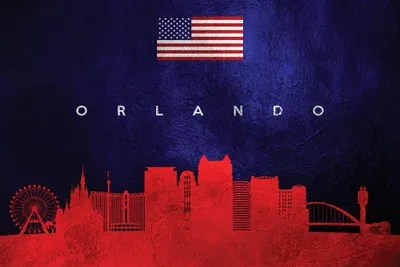 Orlando Florida Skyline Canvas Art by Adrian Baldovino iCanvas