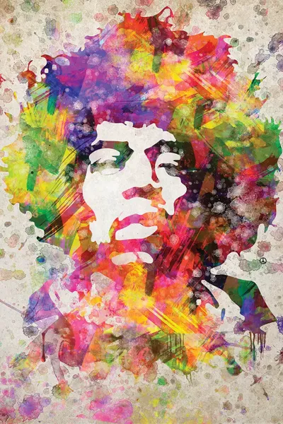 Jimi Hendrix Canvas Wall Art by Aged Pixel iCanvas