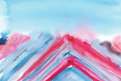 Abstract Light Blue And Pink Mountain Landscape Art Print Ana Ozz