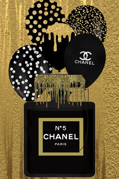 Gold And Black Chanel Canvas Art by Art By Choni iCanvas