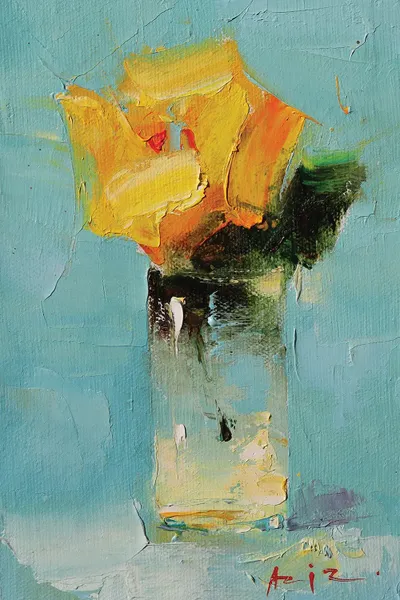 Yellow Rose Canvas Art Print by Aziz Sulaimanov iCanvas