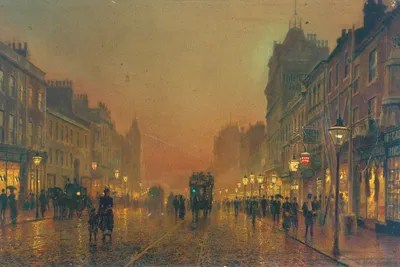 Briggate, Leeds, 1891 Canvas Artwork by John Atkinson