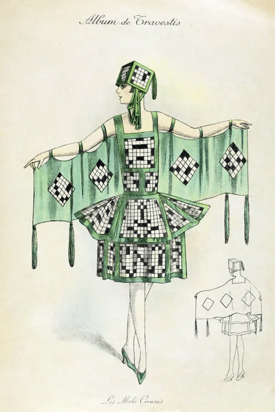 'Crossword' Fancy Dress costume, c.1920 (colou... French School iCanvas