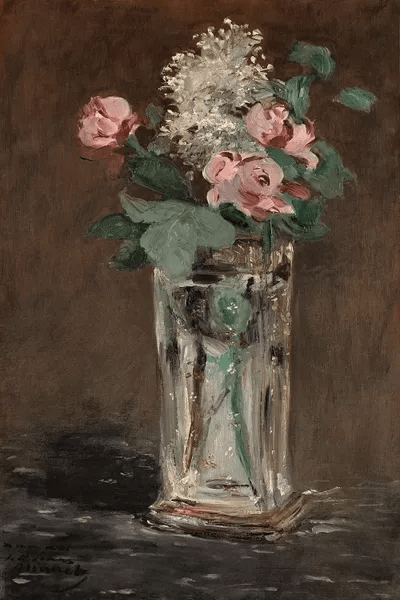 Flowers in a Crystal Vase Art Print by Edouard iCanvas