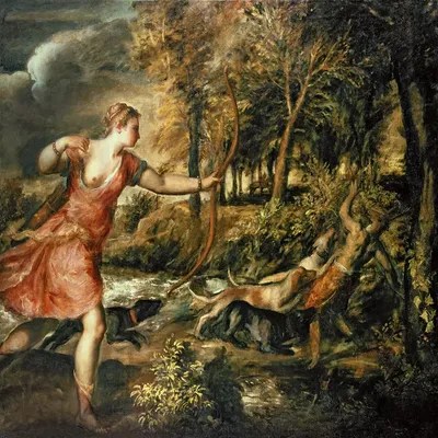 The Death of Actaeon, c.1565 Canvas Artwork by Titian iCanvas