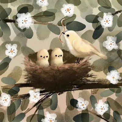 Bird Nest Canvas Artwork by Bernadett Urbanovics iCanvas