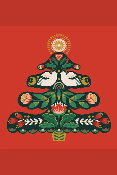 Folk Christmas Canvas Art by Caroline Alfreds iCanvas