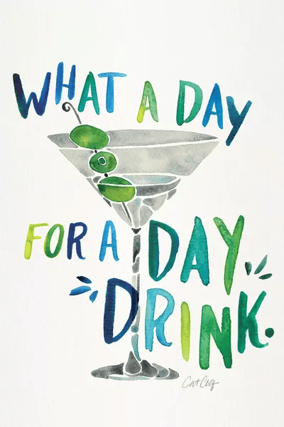 Green Blue Day Drink Canvas Wall Art by Cat Coquillette iCanvas