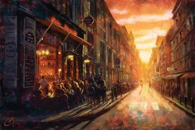 Paris, Afternoon Cafe Canvas Wall Art by Christopher Clark iCanvas