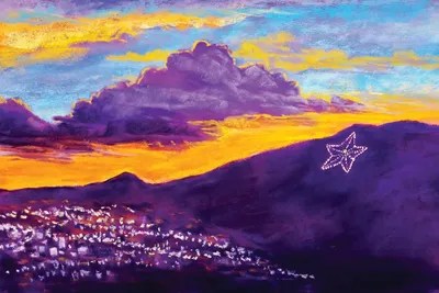 El Paso Star On The Mountain Canvas Art by Candy Mayer iCanvas
