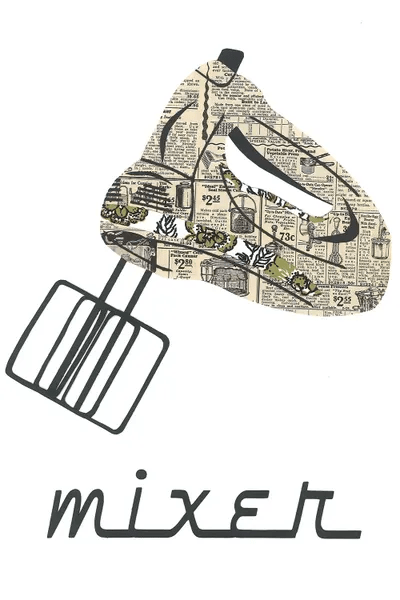 Retro Mixer Canvas Print by Paper Cutz iCanvas