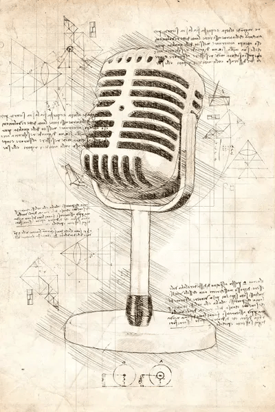 Microphone Canvas Artwork by Cornel Vlad iCanvas