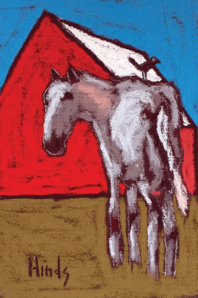 Abstract Horse And Barn Canvas Print by David Hinds iCanvas