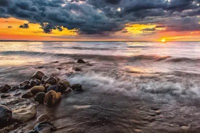 Lake Huron Sunset Art Print by Daniel J. Bellyk iCanvas