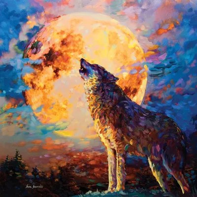 Abstract Wolf Paintings