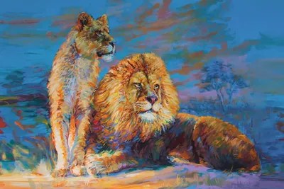 Lion And Lioness Art Print by Leon Devenice iCanvas