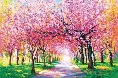 Cherry Blossom Trees Canvas Artwork by Leon Devenice iCanvas