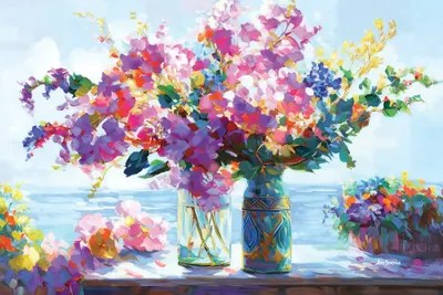 Blossoms Amidst The Ocean Breeze Art Print by Leon Devenice iCanvas
