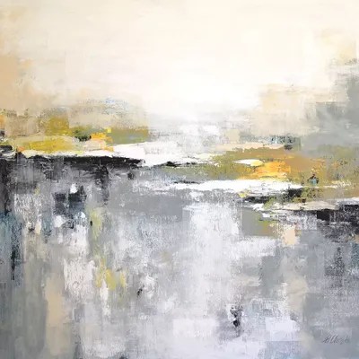 Harmony In Gray And Yellow Canvas Art by Radiana Christova iCanvas