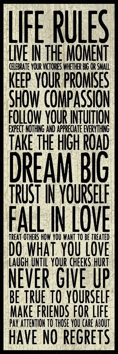 Life Rules Canvas Art Print by Erin Clark iCanvas