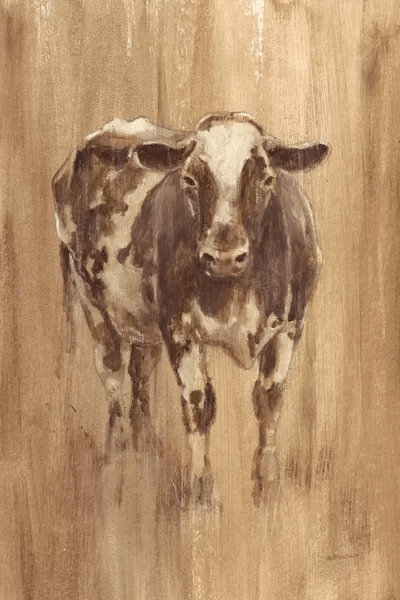 Wood Panel Cow Canvas Print by Ethan Harper iCanvas