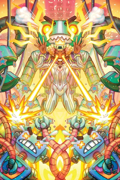 Robots Vs Android Flash Frenzy Canvas Art by Ejiwa Ebenebe iCanvas