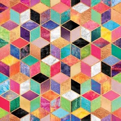 Colorful Cubes Canvas Art by Elisabeth Fredriksson iCanvas