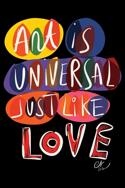 Art Is Universal Like Love Canvas Wall Art by Emmanuel Signorino iCanvas