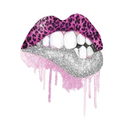 Leopard Pink Silver Glitter Lips Canvas Print by Ephrazy Graphics iCanvas