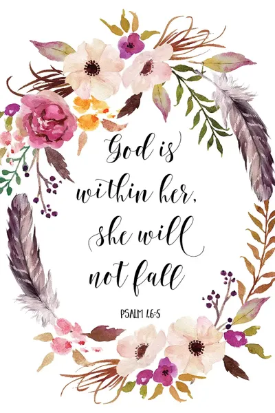 God Is Within Her, She Will Not Fall, Psalm Eden Printables iCanvas