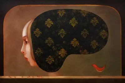 Red Bird Canvas Wall Art by Eduard Zentsik iCanvas