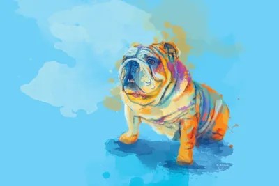 English Bulldog Canvas Wall Art by Flo Art Studio iCanvas