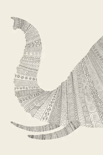 Elephant on Beige Canvas Art by Florent Bodart iCanvas