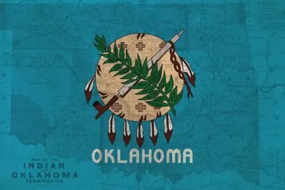 Oklahoma (Vintage Map) Canvas Artwork by iCanvas iCanvas