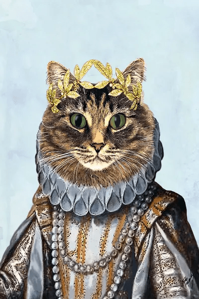 Cat Queen II Canvas Print by Fab Funky iCanvas