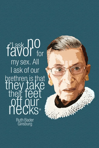quotes ruth bader ginsburg Ruth Bader Ginsberg Quote - Feminist A - Canvas Print | Fanitsa Petrou