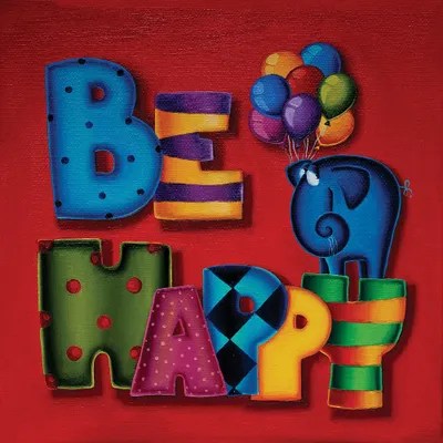 Be Happy Canvas Wall Art by Gabriela Elgaafary iCanvas