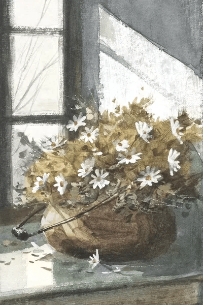 Daisies In The Window Art Print by Bjorkland iCanvas