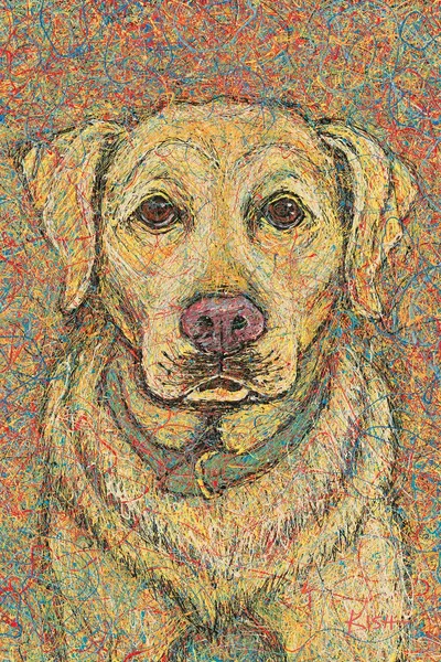 Yellow Lab Drip Canvas Art by Gretchen Kish Serrano iCanvas