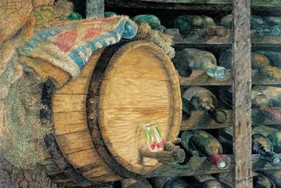 The Wine Cellar Canvas Wall Art by Geoff Mowery iCanvas